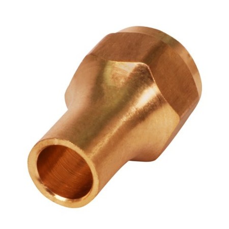 EVERFLOW 1/4" Long Nut for Flare Pipe Fittings; Brass F41L-14